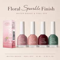 Vernis à ongles pelable à base d'eau KUDAN Floral Sparkle 10ml, séchage rapide, brillant, pour manucure DIY, salons et vente en gros