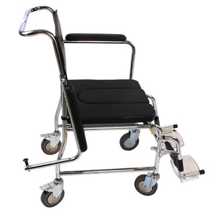 Shower Toilet <b>Chair</b> Stainless Steel Black <b>Commode</b> <b>Chair</b> For Elderly And Disabled Bathroom Safety Equipment - Product Image 2