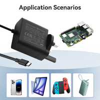 Certificats UKCA Prise UK 27W Pd Chargeur rapide 5.1V 5A Type C Chargeur 12V Adaptateur secteur pour Raspberry Pi 5