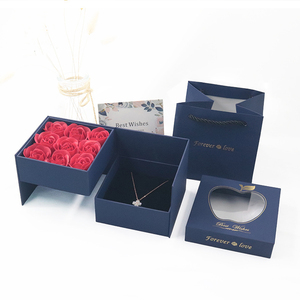 Coffret cadeau à bijoux rose Bague Boucles d'oreilles Collier <span class=keywords><strong>Rangement</strong></span> avec fenêtre transparente en forme de coeur ou de pomme Coffret à bijoux - Product Image 5