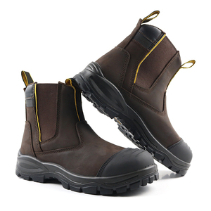 Chaussures de sécurité SAFETY LOONG marron, embout en acier, professionnelles S1P SR, antistatiques, en cuir véritable souple, bottes de travail - Product Image 4