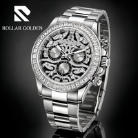 Montres mécaniques étanches pour hommes Rolar Golden Private Label, Reloj Montre, montre automatique de luxe pour hommes avec diamants