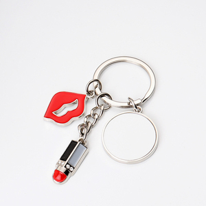 Thiết kế mới một mặt vòng hình dạng thăng hoa kim loại Keychain khoảng trống cho cô gái - Product Image 1