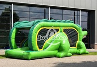 Parcours d'obstacles gonflable commercial pour enfants et adultes, idéal pour les événements extérieurs, location de château gonflable, jeu de course avec toboggan