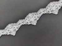 Dentelle Rétro Élégante Broderie Florale Vintage en Tissu, Bordure en Dentelle à Volants Triangulaires, Non Extensible, Dentelle Nette Étroite