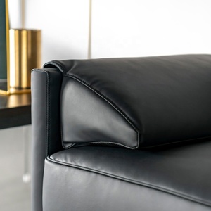 Sillón de Recepción de Oficina Moderno, Lujoso y Cómodo, en Cuero Negro, Modelo MY-OS21103 - Product Image 3