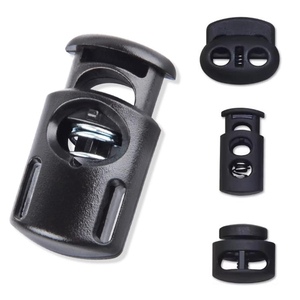 Bloqueur de cordon en plastique noir à ressort, à trou unique, <span class=keywords><strong>pour</strong></span> paracorde, cordon de serrage, cordon, lanière et lacet de chaussure - Product Image 6