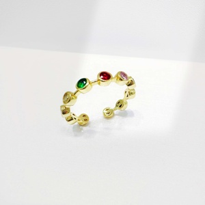 wholesale plata 925 sterling Silver colorful <b>cheap</b> <b>ring</b> Custom 18K gold plated <b>wedding</b> Elegant rose zircon Round <b>rings</b> for girls - Product Image 2