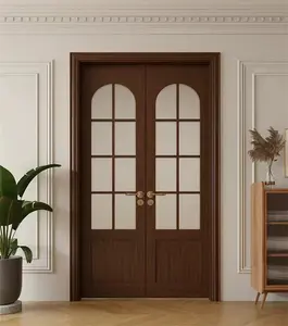 Venda imperdível de porta de madeira interior para casa, design personalizado moderno, venda direta da fábrica em 2024