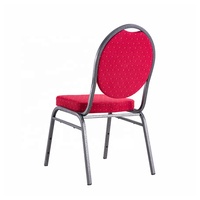 Chaises empilables en acier inoxydable rouge durables - Solution de gros pour la restauration hôtelière