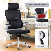 Chaise de bureau ergonomique pivotante et réglable, confortable, avec soutien lombaire et glissière électrique pour la maison et les longues sessions assises