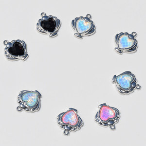 Heart Shape Zinc Alloy Pendant With <b>Shell</b> Design For <b>Bracelet</b> Making GJ182 - Product Image 3