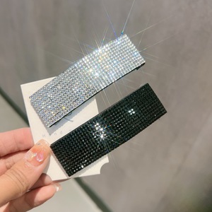 Venta al por mayor de fábrica Mujeres Rhinestone Snap Hair Clips Glitter Side Clip Crystal Horquillas - Product Image 5