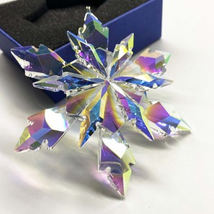 Flocon de neige en cristal arc-en-ciel congelé pour ornement suspendu de sapin de Noël - Product Image 2