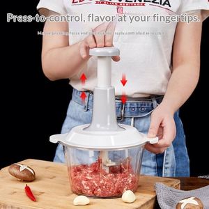 Picadora de Verduras de Plástico de 2.0 L con Recipiente Grande, Picadora de Carne, Frutas, Hierbas, Ajo y Cebolla, Manual, Semiautomática - Product Image 3