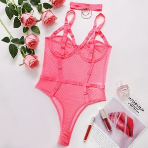 Body Sexy con Scollo Profondo a V in Pizzo, Lingerie Erotica in Rete Trasparente, Intimo Seducente per la Notte - Product Image 2
