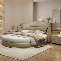 Lit double réglable en cuir Queen, moderne, simple, luxueux, confortable et moelleux pour chambre principale, mariage de princesse