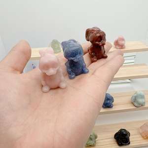 Fabbrica a buon mercato prezzo all'ingrosso di cristallo naturale figurine di grande orecchio conigli di cristallo animali <span class=keywords><strong>voglie</strong></span> per la decorazione della casa - Product Image 3