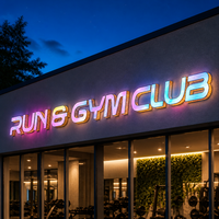Enseignes lumineuses LED RGB pour devantures de magasins, panneaux nominatifs, enseignes lumineuses pour bureaux et commerces, impression de logos lumineux extérieurs personnalisés