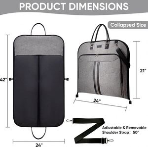 Free Sample Portable Nylon Garment <b>Bag</b> with Zippers <b>20L</b> Foldable Dust-Proof Suit <b>Bag</b> for Hanging Clothes and Travel - Product Image 5