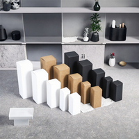 Boîtes d'emballage rigides en matériaux recyclés pour portefeuilles, avec poignée, doublure plastique, papier kraft, estampage noir