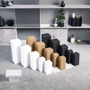 Cajas de Embalaje de Papel Kraft para Aceites Esenciales, Cuidado de la Piel, Lápices Labiales, Esmalte de Uñas, Cremas Faciales, con Estampado Negro - Product Image 3