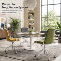 Chaise de bureau pivotante moderne pour invités, siège en plastique réglable, base en métal pour salle de réunion, conférence, réception
