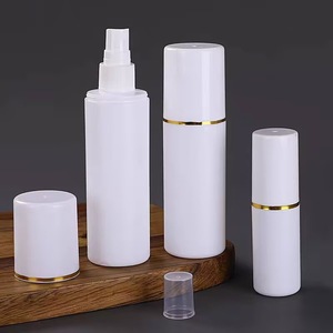 Mingxu Plastic Spray <b>Bottles</b> 120ml 60ml 50ml 30ml White With Gold Stripe For Cosmetic Toner <b>Dispensing</b> - Product Image 2