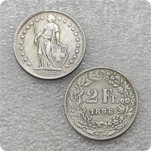 1850A,1857B,1863B,1896B Zwitserland 2 Franken Antieke Stijl Herdenkingsmunten, Geschenken, Woondecoratie - Product Image 6