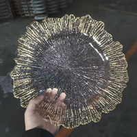 Vente en gros de luxe SLC740 en acrylique givré transparent pour assiette de présentation Vaisselle écologique pour fête de mariage Vaisselle transparente pour le dîner
