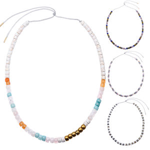 卸売ファッションフォルテビーズジュエリーギフト手作り調節可能なロープチェーンレインボービーズネックレス - Product Image 5