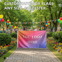Drapeaux publicitaires triangulaires imperméables en polyester 100% imprimés numériquement, personnalisés, 3x5 pieds, bannière, logo, drapeau musical