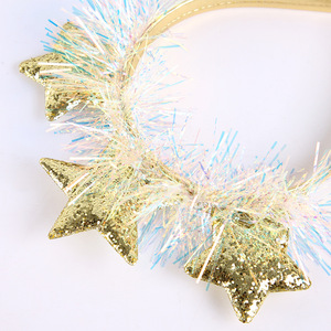 Diadema con Borlas de Estrellas Doradas y Plateadas de Año Nuevo, Accesorio Festivo para el Cabello para Fiestas de Nochevieja, Ideal para Fotos, para Adultos y Niños - Product Image 4
