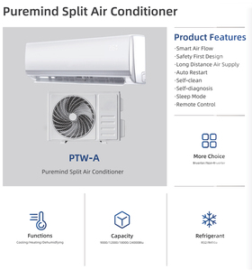 Puremind Hot Sell Airconditioning Inverter Koeling 9000btu 12000btu Wandmodel Airco voor Thuisgebruik WIFI R454B - Product Image 4