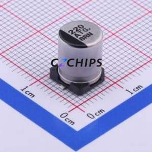 Condensador Electrolítico de Aluminio SMD EEETG1A221P, D8xL10.2mm 220uF 20% 10V 197mA-100kHz - Product Image 1