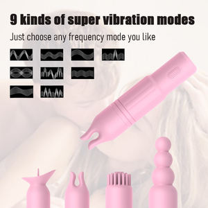 Mini vibratore femmina portatile con 9 potenti frequenze di vibrazione tipo-C ricarica copricapo sostituibili - Product Image 2