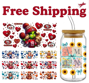 Wholesale Custom Sports Cheerleader Girl Cold Transfer Sticker Premium Eco-Friendly UV DTF for DIY Libbey Glasses and Team <b>Gift</b> - Product Image 1