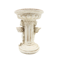 Statue de mangeoire à oiseaux double ange en résine de 13,58 pouces, pot de fleurs sculpture ange pour jardin, patio extérieur, pelouse, décoration intérieure - Vente en gros