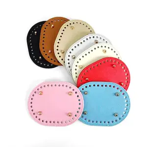 4.5*11cm PU Leather Oval Small Purse Crochet Bag Bottom with Holes for DIY Bag Shoulder Bags Purse Making