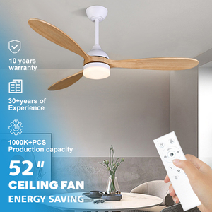 พัดลมเพดานติดไฟ LED แบบรีโมทคอนโทรล 3 ใบพัด สไตล์นอร์ดิก สำหรับตกแต่งภายในบ้านสมัยใหม่ ห้องนั่งเล่น รุ่น F3511A - Product Image 1