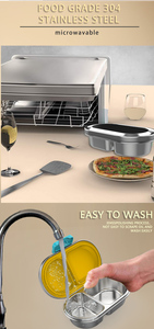 Phong Cách Mới 304 Bpa-Miễn Phí Thép Không Gỉ Cách Điện Bento Hộp Ăn Trưa Với 2 Khoang Thực Phẩm Lưu Trữ Container Với Khóa Cho Trẻ Em - Product Image 4