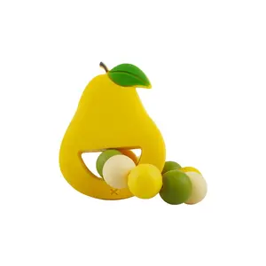 Chupeta de bebê escandinavo de frutas, orgânico, brinquedos com chupeta de borracha natural, mordedor de bebê