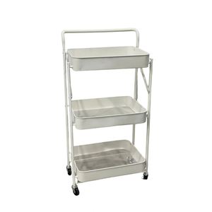 Modern Stainless Steel Folding Cart With 3 Tiers, Premium Quality, Easy to Order, Durable and Versatile Kitchen Gadgets - Product Image 1
