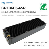 OCOOCC OC-CRT36H5-65R 360mm cuivre rvb liquide radiateur refroidisseur ventilateur pour ordinateur équipement de beauté refroidissement par eau ordinateur 4pin boîte