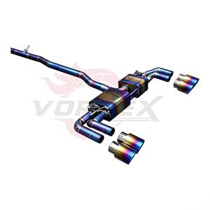 Escape Trasero Vortex Blue Titanium con Válvulas para Mercedes GLA GLA45 AMG 2.0T 2015-2024 con Puntas de Escape Cuádruples Azules Quemadas - Product Image 2