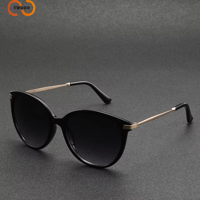 Twooo T1467 Fashionable Simple Cat Eye Large Frame Couple Sunglasses