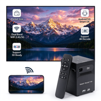 DLP Projector Android 9.0 WiFi 2.4G/5G 4K Decode Smart Portable Video Projector with Touch Panel Airplay Miracast Home Theater