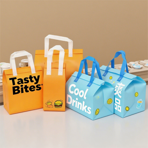 Vente en gros de sac isotherme à emporter pour garder le froid LOGO imprimé personnalisé sac isotherme souple écologique sacs non tissés isolés colorés - Product Image 5