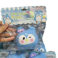 Jouet Squishy Pingouin Mignon à Longues Oreilles, Grand Modèle en Caoutchouc Anti-Stress à Remontée Lente avec Liquide Fluide, Cadeau pour Enfants et Adultes