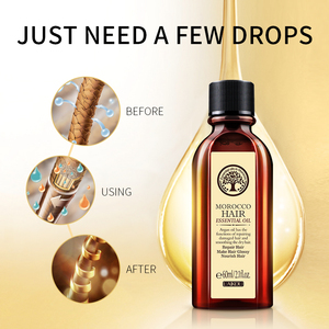 เซรั่มบำรุงผม LAIKOU 60 มล. ผสมน้ำมันอาร์แกน ขายส่ง น้ำหอมสำหรับใช้ประจำวัน ซ่อมแซมและบำรุงผมแห้ง ไม่ต้องล้างออก น้ำมันหอมระเหย - Product Image 4